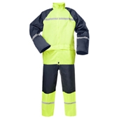 Rainwear Set  coated PVC, navy yellow