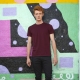 Short-sleeved T-shirt B&C E190, Burgundy
